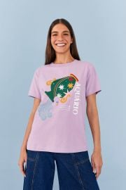 Aquarius Zodiac Organic Cotton T-Shirt FARM Rio at FARM Rio